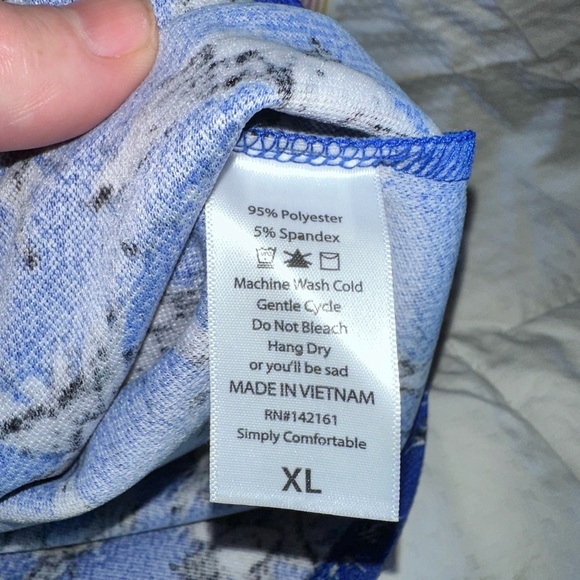 Lularoe blue Xl Cassie pencil skirt with birds( sparrows?) NWT. kitschy print - Picture 5 of 7